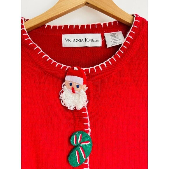 Vintage Victoria Jones Xmas Knit Sweater sz M - Picture 4 of 6